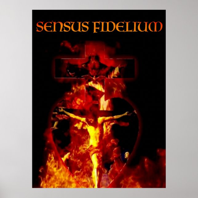 POSTER CRUCIFIXION CATHOLIQUE DE FIDÉLIUM SENSUS TRINITÉ  (Devant)
