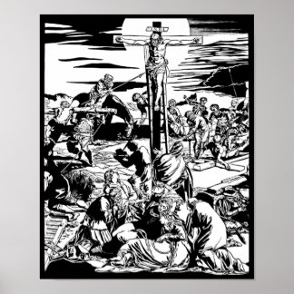 Poster Crucifixion de Jésus Christ Art Vintage Imprimer!