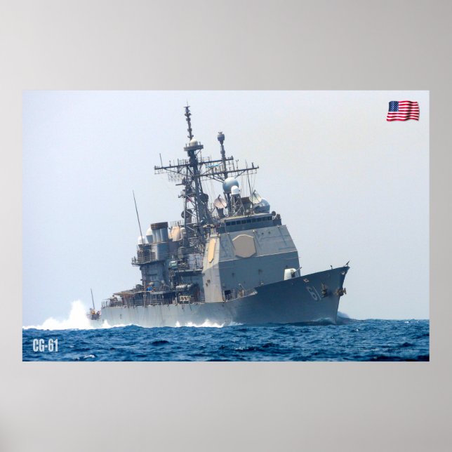 POSTER CRUISER DE MISSILES GUIDÉS - CG-61 (Devant)