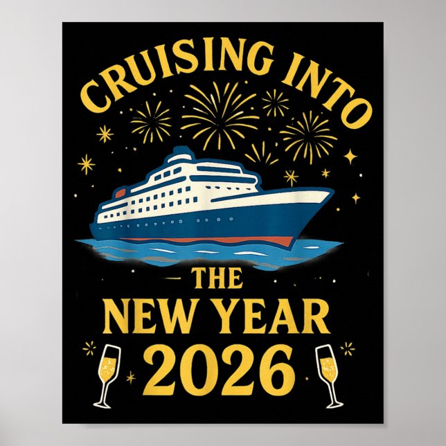 Poster Cruising Into 2026 New Years Eve Party Favors Fami (Devant)