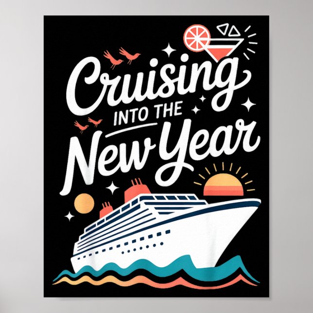 Poster Cruising Into The New Year Cruise Party Sunset Oce (Devant)