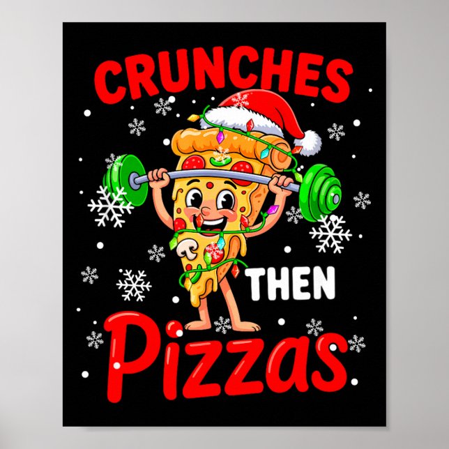 Poster Crunches Then Zzas Xmas Santa Zza Weightlifting Gy (Devant)