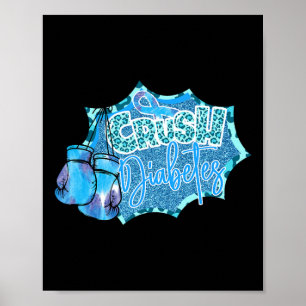 Poster Crush Diabetes Blue Boxer Gants Diabète Sensiene