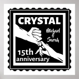 Poster Crystal 15e anniversaire mariage tenant la main