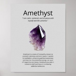 Poster Crystal Améthyste Signification