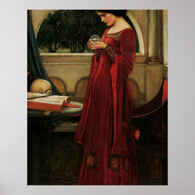 Poster Crystal Ball Woman Waterhouse Peinture (Devant)