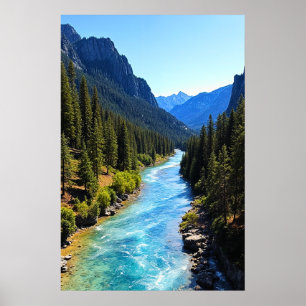 Poster Crystal Clear Mountain River
