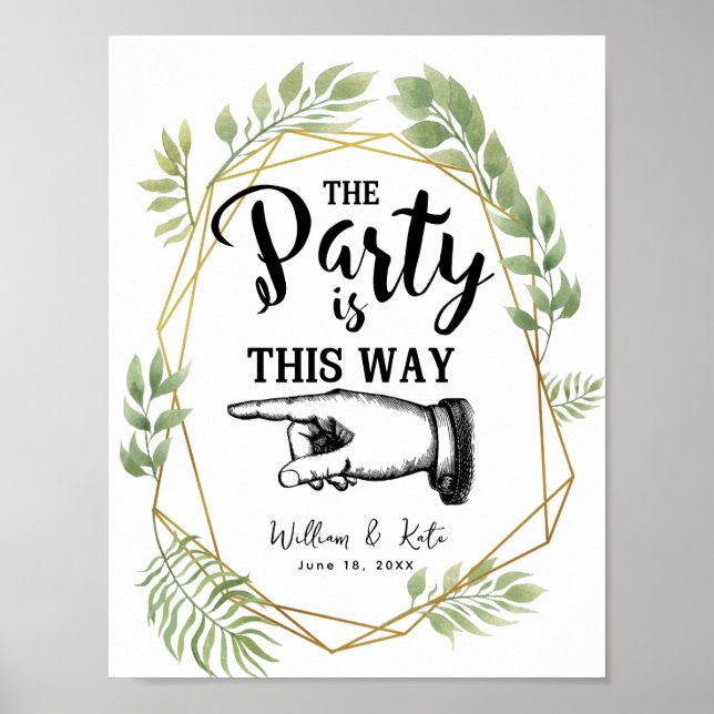 Poster crystal greenery foliage this WAY FINGER POINTING (Devant)