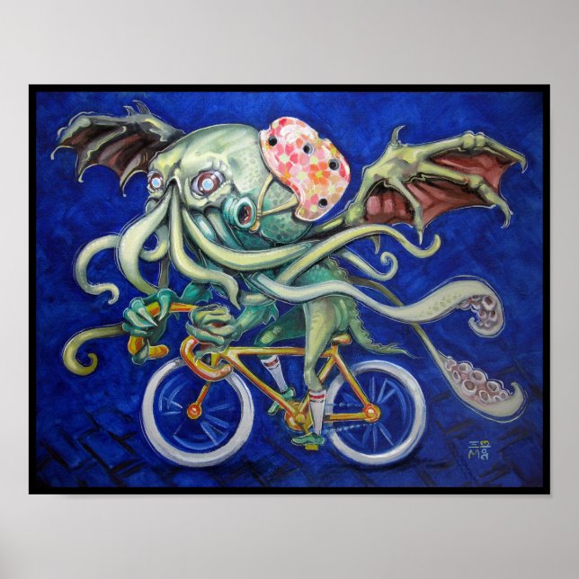 Poster Cthulhu À Vélo (Devant)