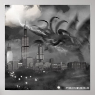 Poster Cthulhu choque l'affiche de Chicago