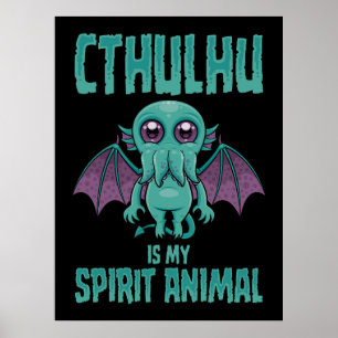 Poster Cthulhu est mon animal spirituel
