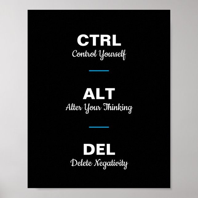 Poster Ctrl Alt Del Citation Motivationnelle (Devant)