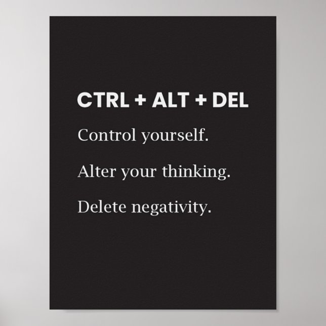Poster Ctrl Alt Del Motivation inspiration Dire un devis (Devant)