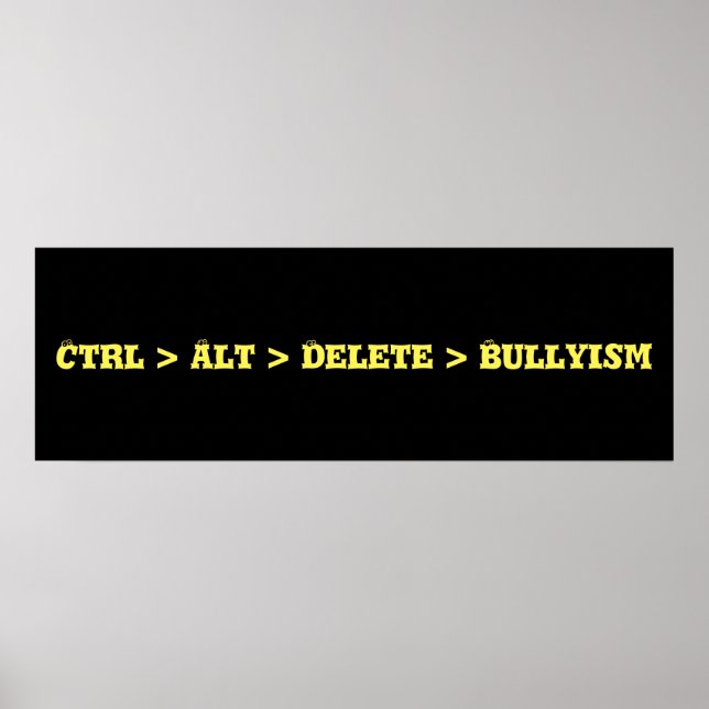 Poster Ctrl > Alt > Supprimer > Bullyisme - Anti Bully (Devant)