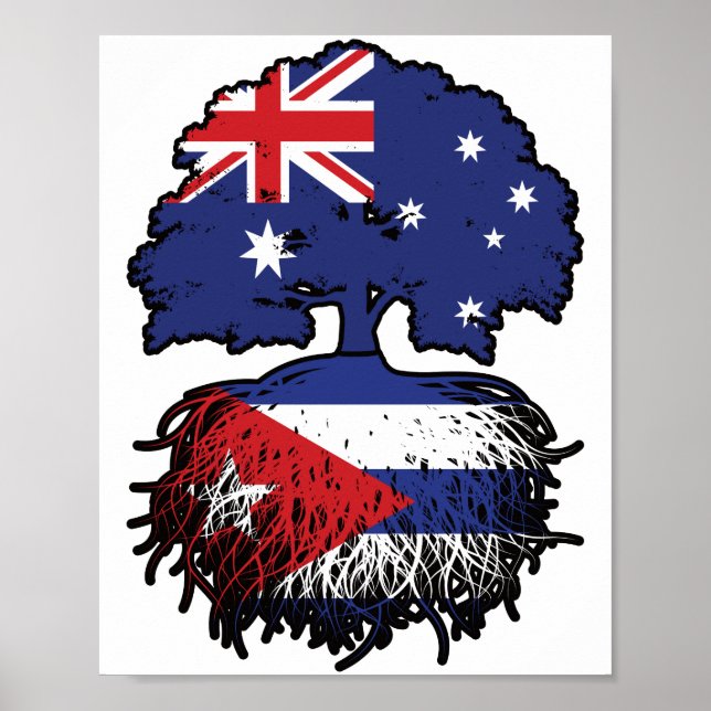 Poster Cuba Australie Australie Australie drapeau des rac (Devant)
