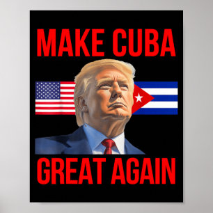 Poster Cuba Liberté Patriotique Cuba Drapeau USA Graphiqu