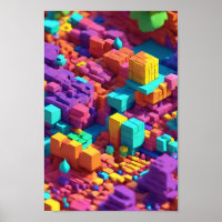 Cube chromatique Mosaïque murale Art