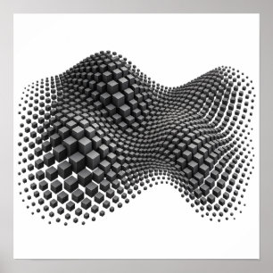 Poster Cube de métal ondulant