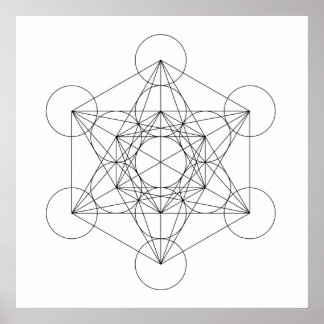 Poster Cube de Metatron noir et blanc