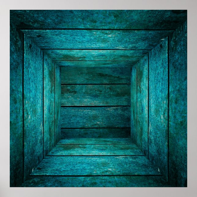 Poster Cube en bois Abstrait (Devant)