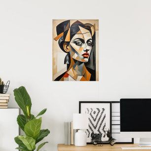 Poster Cubisme Abstrait Portrait Picasso Inspiré Femme