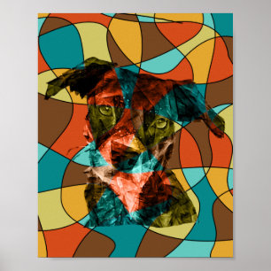 Poster cubisme de chien