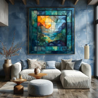 Cubisme géométrique Abstrait - Art paysager vif