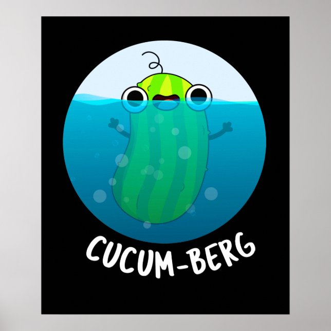 Poster Cucum-berg Funny Concomber Pun Dark BG (Devant)