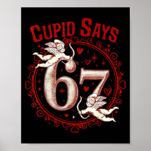 Poster Cud dit 67 Drôle 6 7 Six Sept Meme Slang Valenti