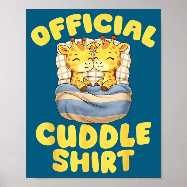 Poster Cuddle Cute Giraffes Couple Valentine's Day  (Devant)