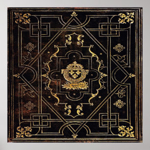 Poster Cuir Vintage et or tombés