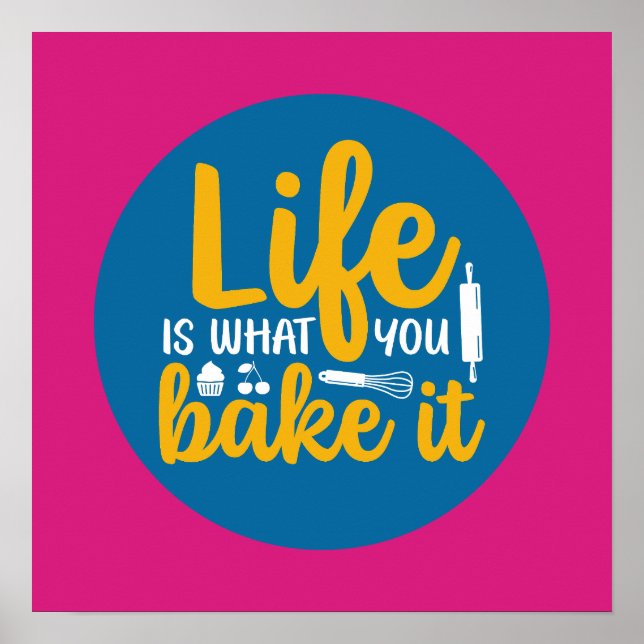 Poster Cuisine amusante Typographie Retro Baker Art (Devant)