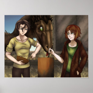 Poster Cuisine avec les dinosaures