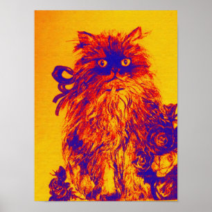 Poster CUISINE AVEC ROSES, Jaune Bleu Orange