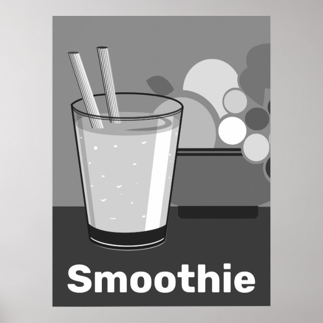 Poster Cuisine blanche et noire moderne (Devant)