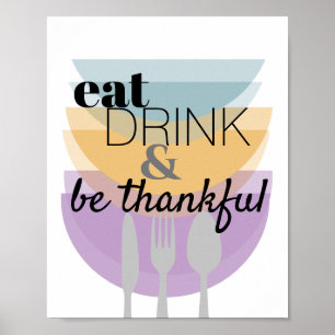 Poster cuisine citation moderne être remerciant mot art