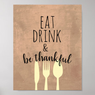 Poster cuisine citation mot art manger boire être reconna