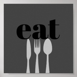Poster cuisine citation mot art moderne manger
