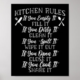 Poster Cuisine Cuisine Chef Règles De Cuisine Si Vous Le 
