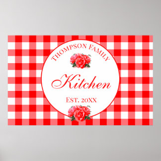 Poster Cuisine de contrôle En vichy Buffle Rouge personna