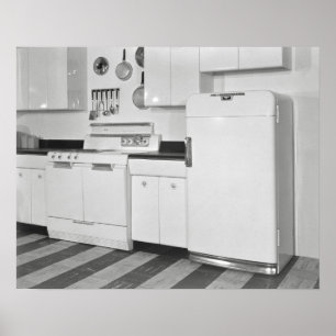 Poster Cuisine du milieu du siècle, 1951. Photo vintage
