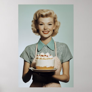 Poster Cuisine familiale vintage des années 1950