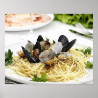 cuisine italienne. Spaghetti alle vongole.