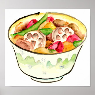 Poster Cuisine japonaise. Chikuzen-ni.