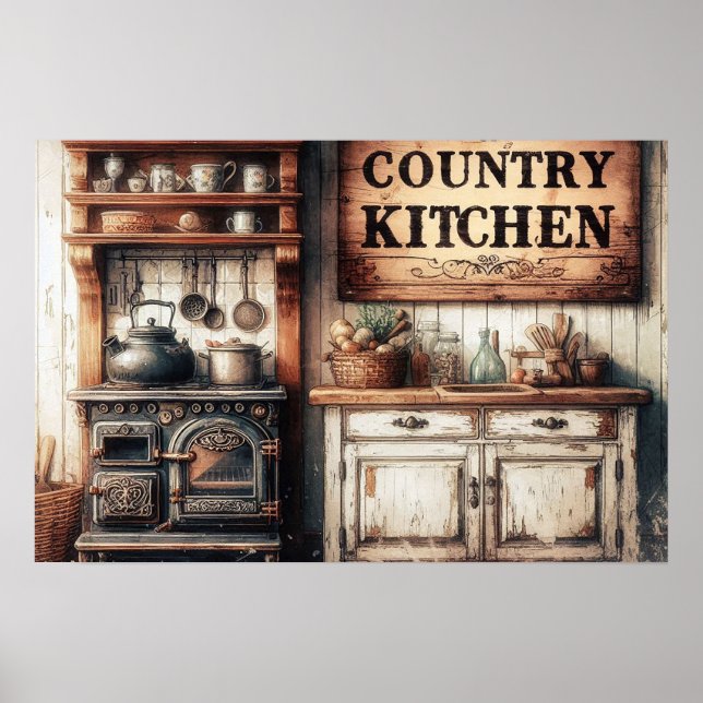 Poster Cuisine rustique de campagne 1 (Devant)