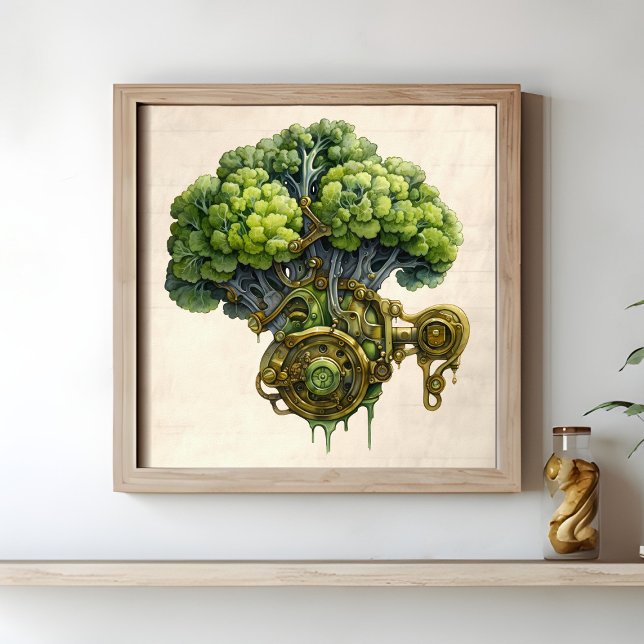 Poster Cuisine Steampunk art, Broccoli (Créateur téléchargé)