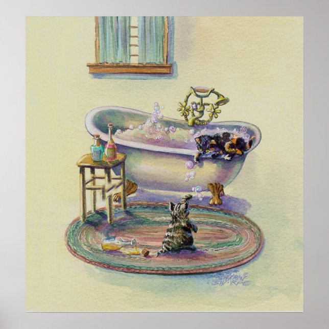 Poster CUISINES dans la BAIGNOIRE par SHARON SHARPE (Devant)