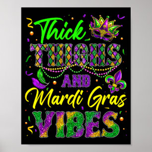 Poster Cuisses Épaisses Et Vibes De Mardi Gras Masque Per
