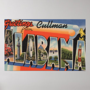 Poster Cullman, Alabama - Scènes de grandes lettres