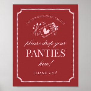 Poster Culotte de douche lingerie Parfait Match Signez s'
